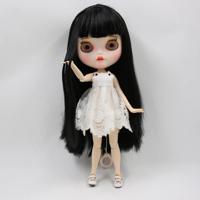 Ледяная кукла DBS Blyth 1/6 bjd белая кожа 19 сустав тела длинные прямые черные волосы и