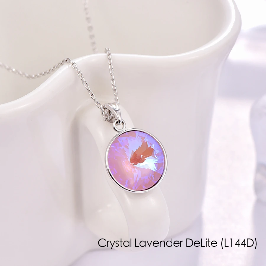 Ожерелье с кристаллами Swarovski, новая мода, круглый камень Bella RIVOLI, ожерелье с кулоном для женщин, элегантные вечерние ювелирные изделия на свадьбу - Окраска металла: L144D