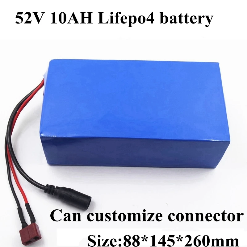 52v 10ah Lifepo4 батарея 48v с BMS 16s 51 2 v для 2000w Мощный электрический скутер велосипед +