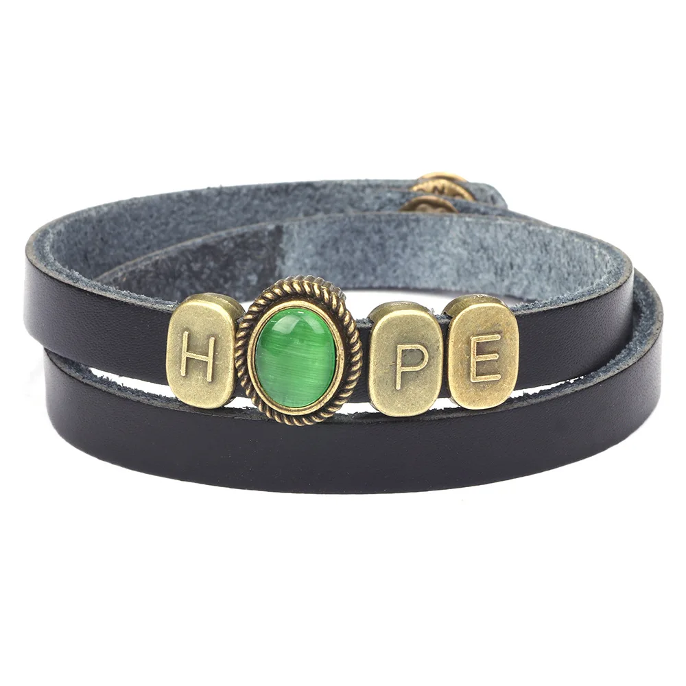 2019 горячая Распродажа HOPE плетеный браслет из сплава с буквами и камнями для