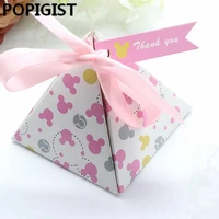 creative cartoon minnie polka dots baby shower candy boxes kids baby girl birthday party favor supplies gift boxes bomboniere