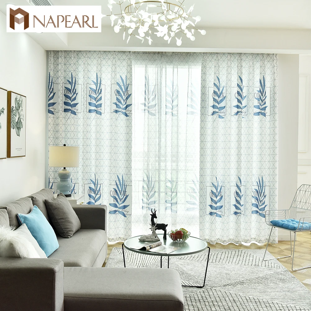 NAPEARL 1 шт. листья современный стиль полутень занавеска для гостиной Декор матч