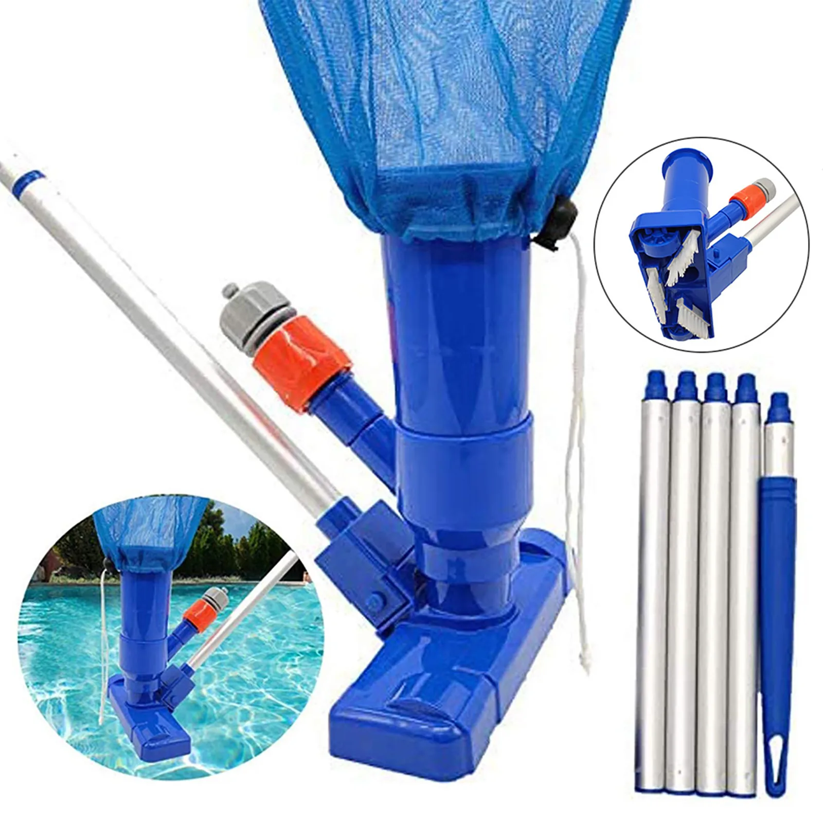 with Suction Head Skimmer Net Pool Accessories Portable Swimming Vacuum Cleaner Brush Sweep Handbroom Brushes #33 | Спорт и