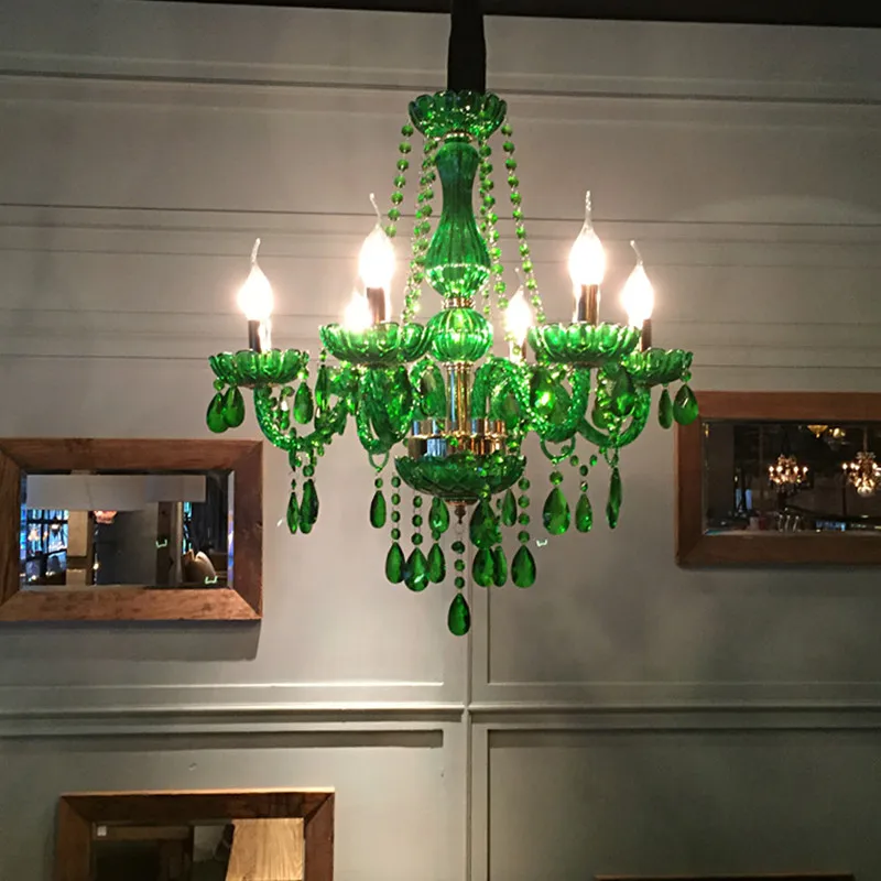 Домашний бар зеленая Люстра для кухни освещение детской комнаты ресторан Led