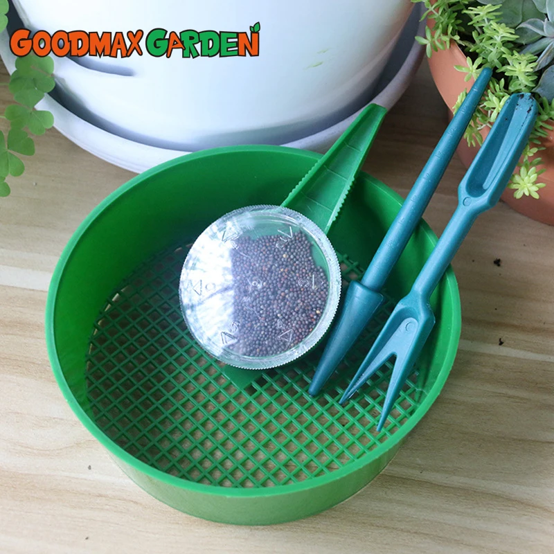 

Gardening Planting And Seeding 3-Piece Set Soil Screen Perforated Seedling Transplanter