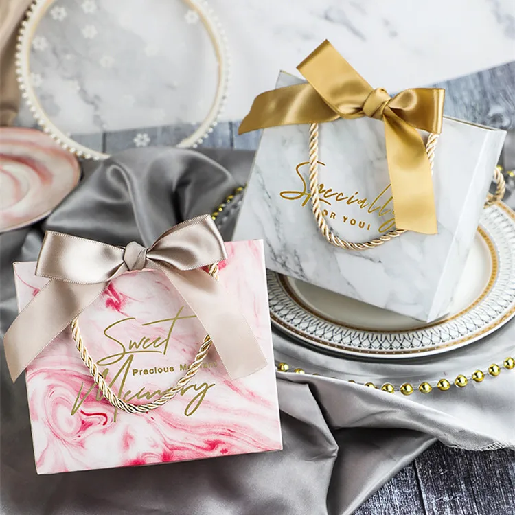 20 шт./лот Красного/зеленого/серого цвета мрамор печатных конфетная сумка коробка