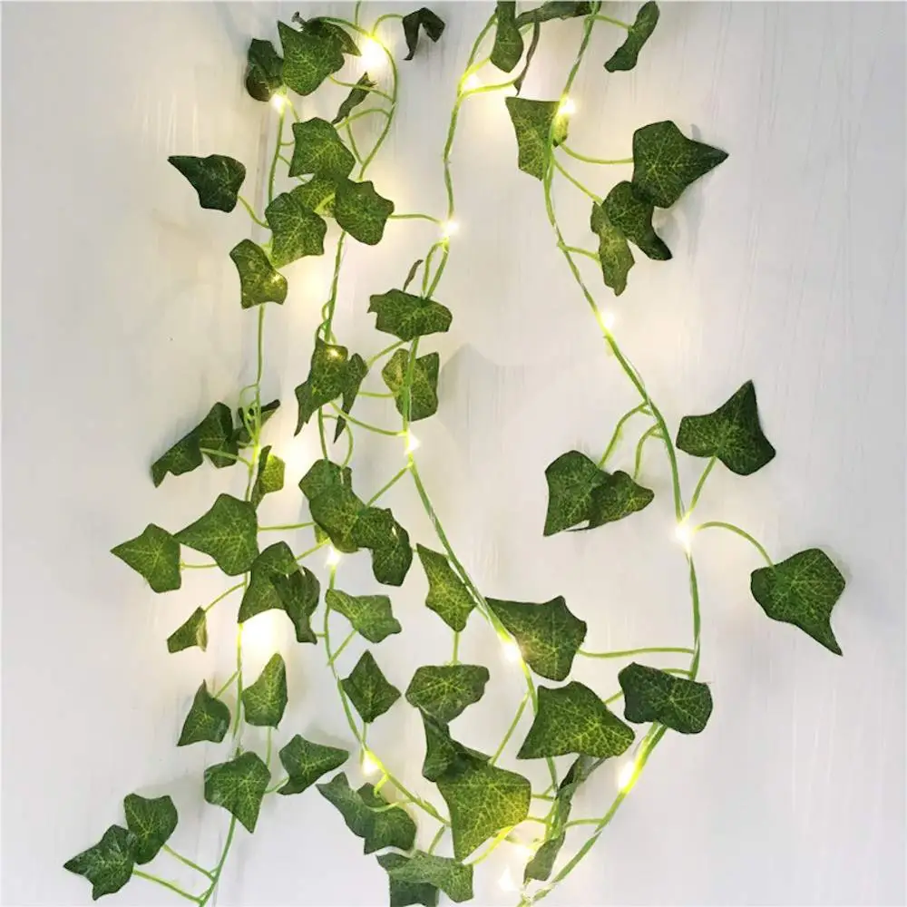 

Maple Leaf LED String Hanging Vines Plant Leaves Garland with 20 LED String Light Battery Powered - Perfect for Indoor, Bedroom
