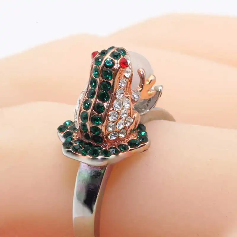 

Fashion Ring Silver Plated Frog Size 6-10 Ring for Wedding Engagement Ring