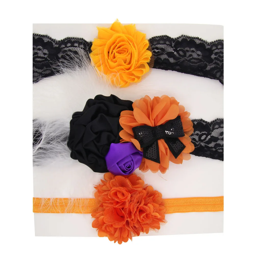 

3Pcs/lot Headband for Girls Cotton Rabbit Ear Hair Bands Flower Bow Elastic Band Halloween Party Hair Accessories
