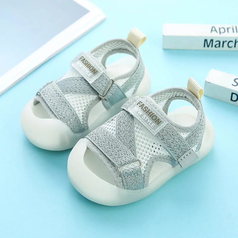 

11.5-15.5cm Brand Baby Boys Gilrs Summer Sandals,Toddler Mesh Breathable Beach Sandals,Little Kids Solid Outside Walkers