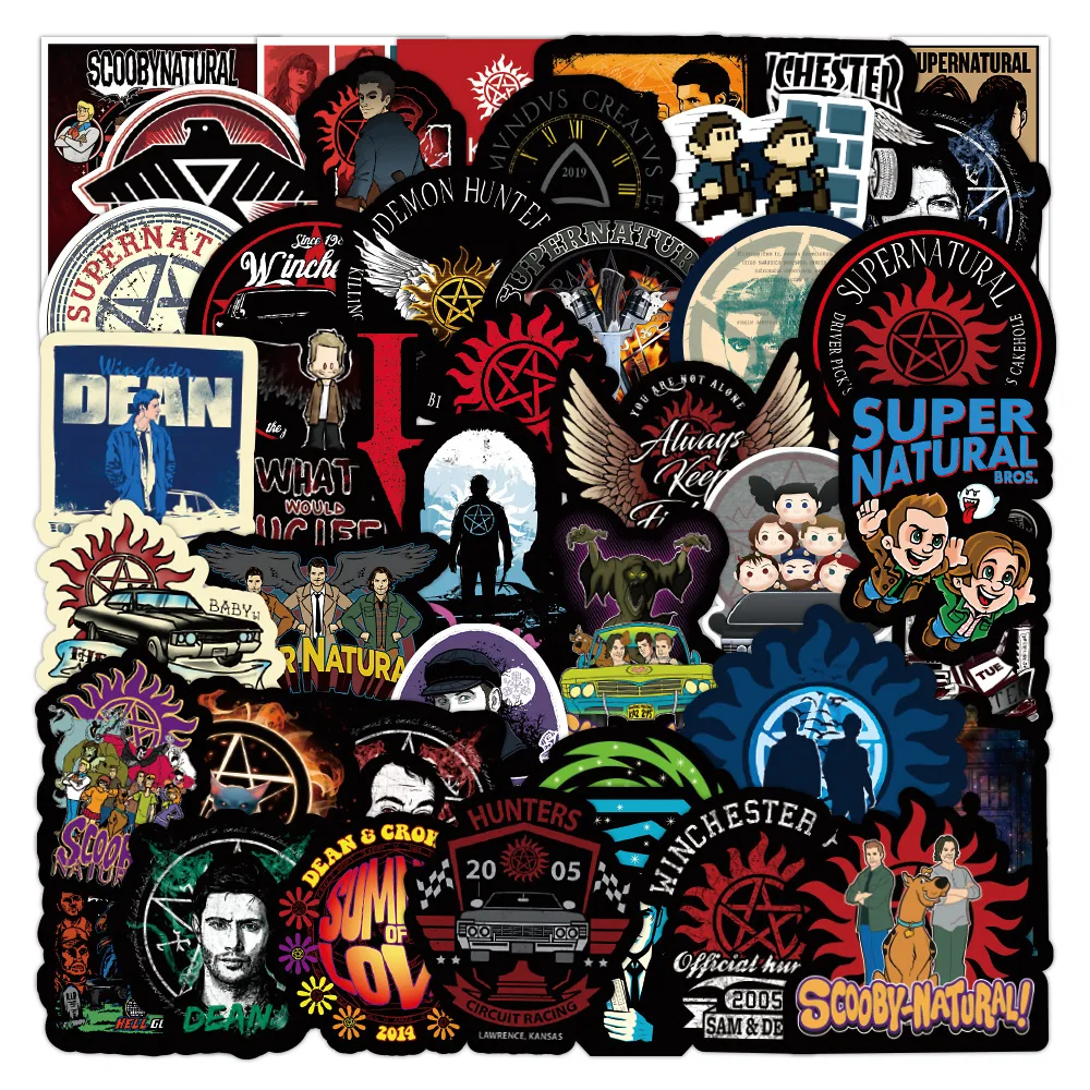 

10/50pcs/pack Classic TV Show Supernatural Stickers For Motorcycle Notebook Computer Car DIY Children Toy Guitar Refrigerator