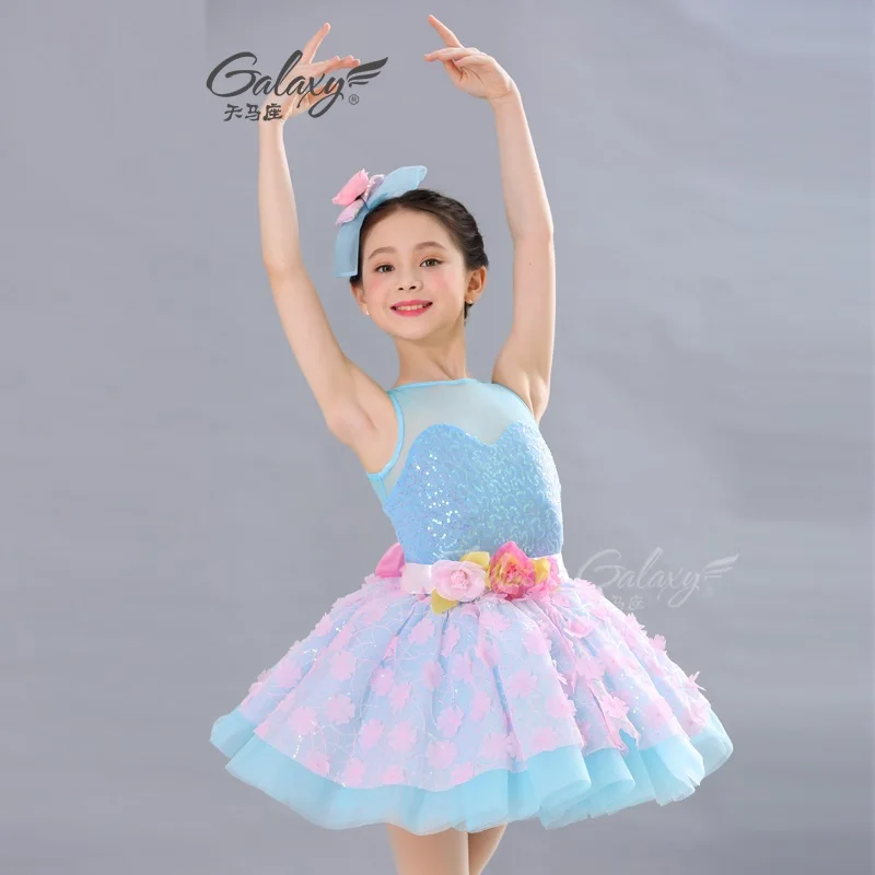 Детское платье-пачка костюмы принцессы с блестками для девочек Балетные платья