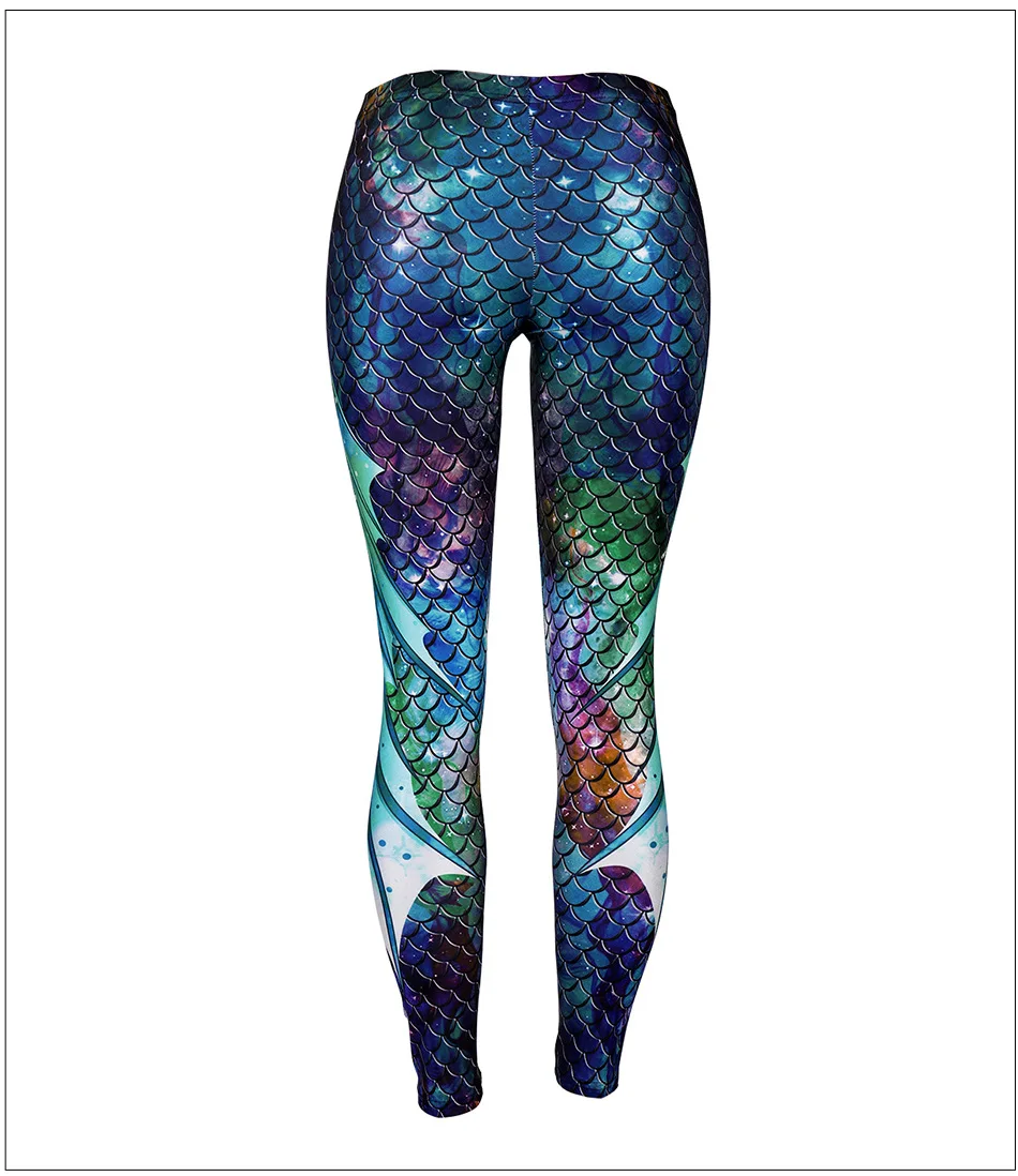 

Mermaid ladies trousers leggings fish scale print trousers 2019 new halloween costumes for women cosplay