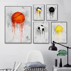 Постер спортивной серии для футбола, баскетбола, волейбола, боулинга, тенниса, холст для рисования, настенные картины для мальчиков, детской комнаты, домашний декор
