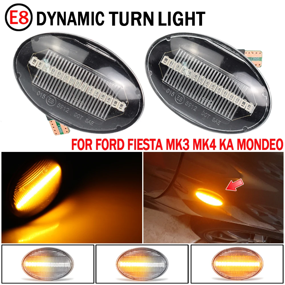 

2PCS Flowing Turn Signal LED Dynamic Side Marker Light For Ford Fiesta III IV MK3 MK4 KA Mondeo I MK1 Transit Tourneo MK6 MK7