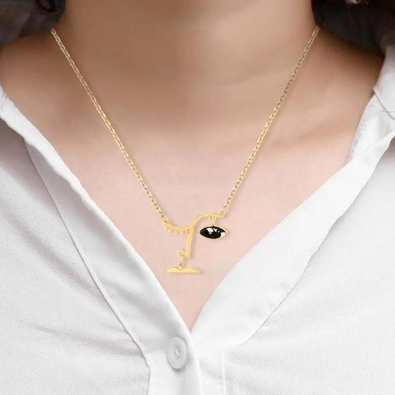 Модное нежное ожерелье для отдыха с черным глазом и кристаллами женское колье