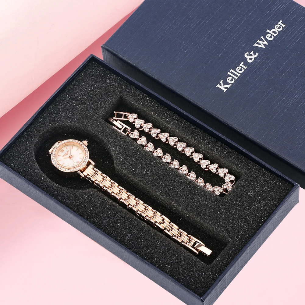 

Роскошные женские кварцевые часы Стразы с браслетом подарочный набор элегантные часы подарок для женщин часы женские часы