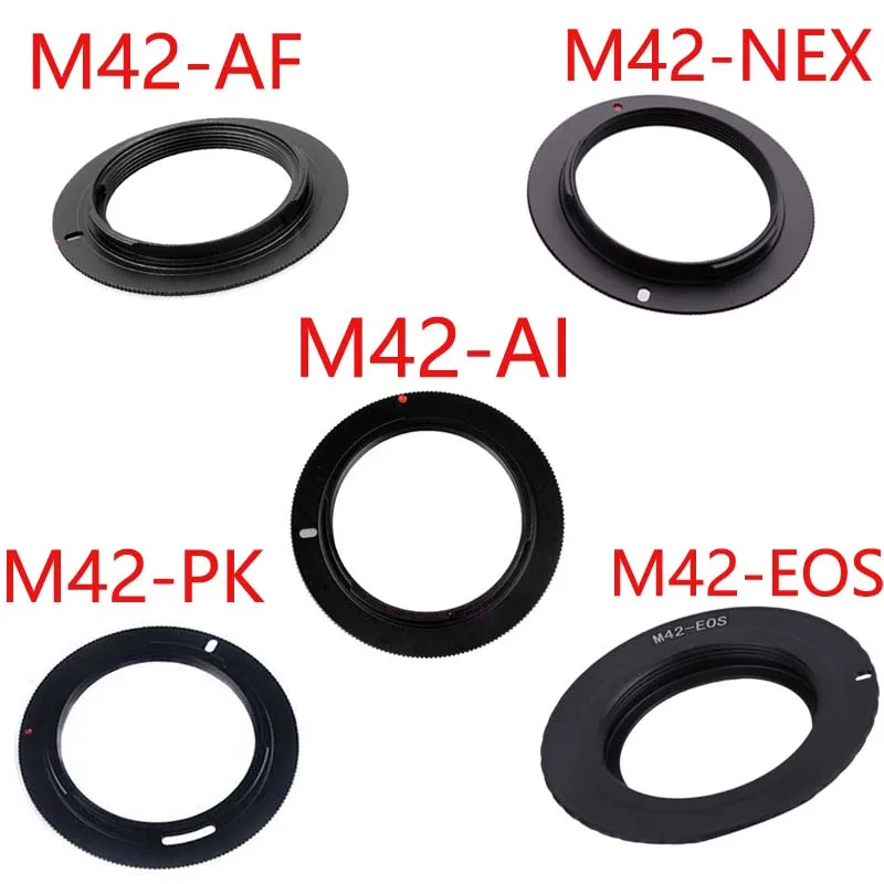 Для M42-EOS M42-AI M42-AF M42-PK M42-NEX Алюминий M42 винтовое крепление-адаптер для объектива для цифровой зеркальной камеры Canon Nikon sony Камера pentax объектив