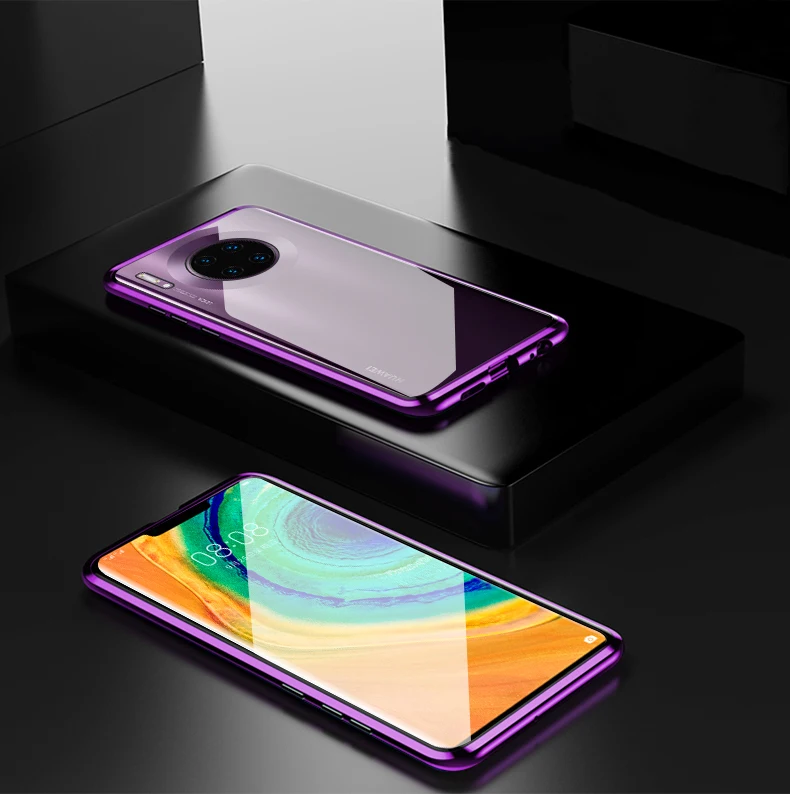 Роскошный защитный Магнитный чехол на весь корпус для huawei P30 P20 lite Pro 360, задняя крышка из закаленного стекла huawei mate 30 20 Pro Чехол