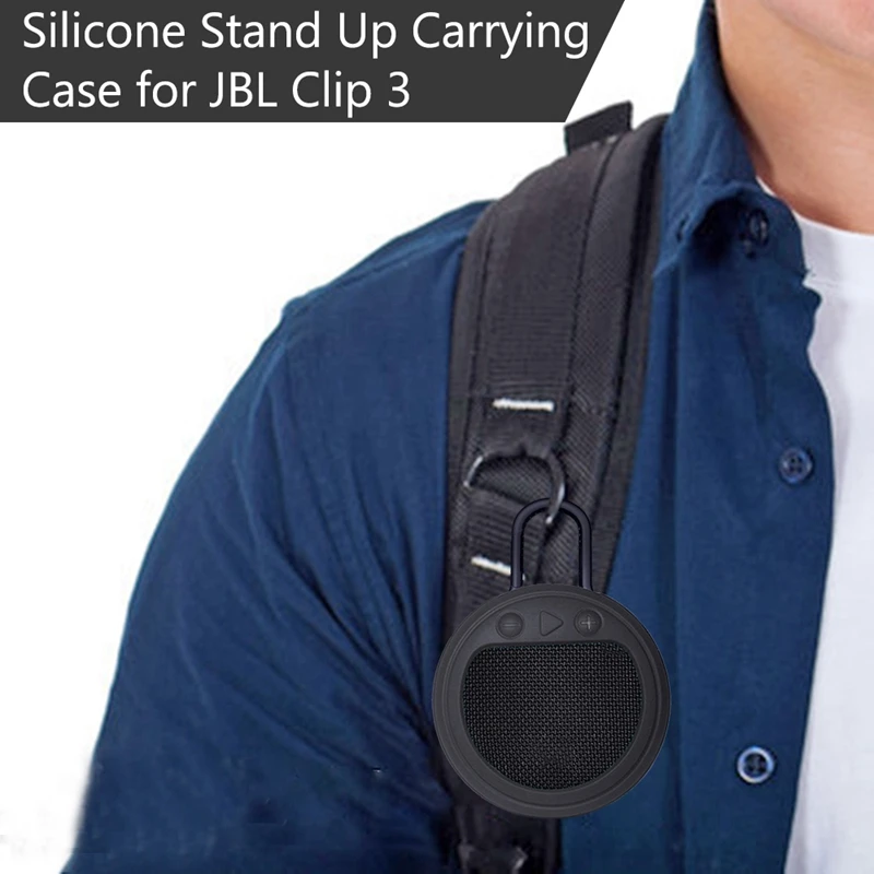 

Silicone Stand Up Carrying Case Cover for JBL CLIP 3 Bluetooth Speaker Protective Portable Case Cover
