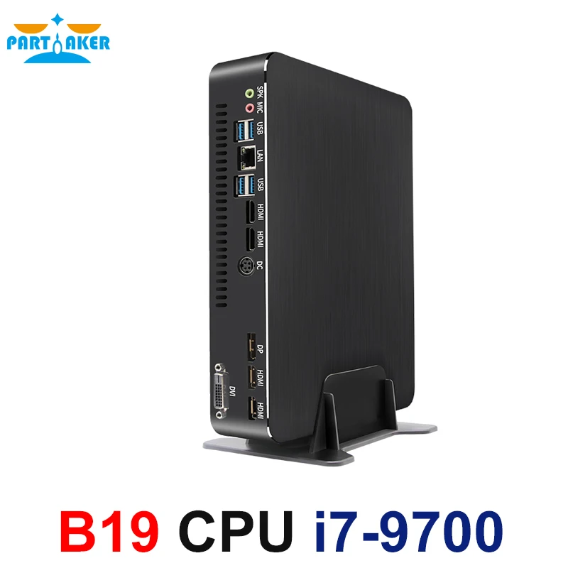 Partaker Gaming Computer MINI PC Core i7-9700F GTX1650 4G 2*DDR4 Windows Mini PC M.2 NVMe HDMI2.0 Graphics 630 AC
