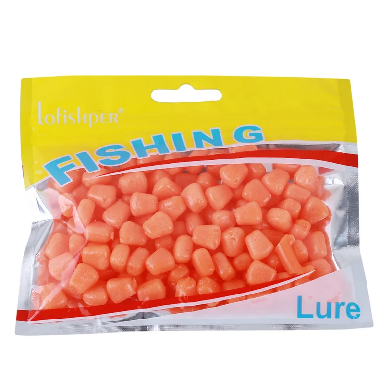 

100Pcs/Pack Soft Baits Corn With Corn Smell Carp Fishing Lures Floating Baits Bionic Corn Grain Fishing Soft Bait Silicone Bait