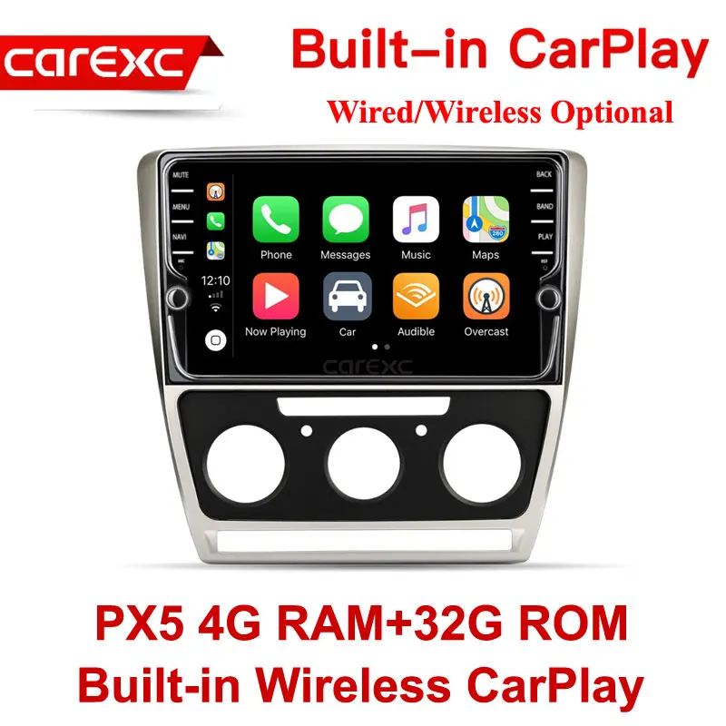 PX5 32G ROM Wireless CarExc Авторадио Android 9,0 автомобильный Muiltmedia плеер для Skoda Octavia 2008-2013 A 5 A5 Yeti, fabia радио встроенный CarPlay с gps-навигацией без DVD - Цвет: PX5 32G ROM Wireless
