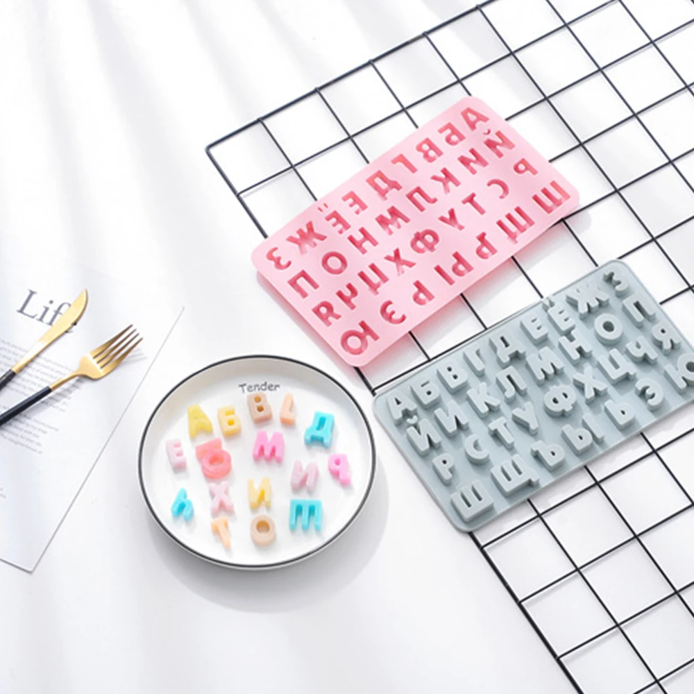 Силиконовая 3D форма с русским алфавитом для шоколада русскими буквами