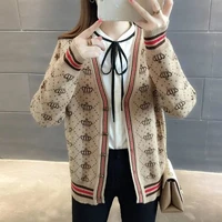 button down knitted cardigan women sweater ladies winter clothes 2021 long sleeve top oversize fashion vintage knitwear jacket