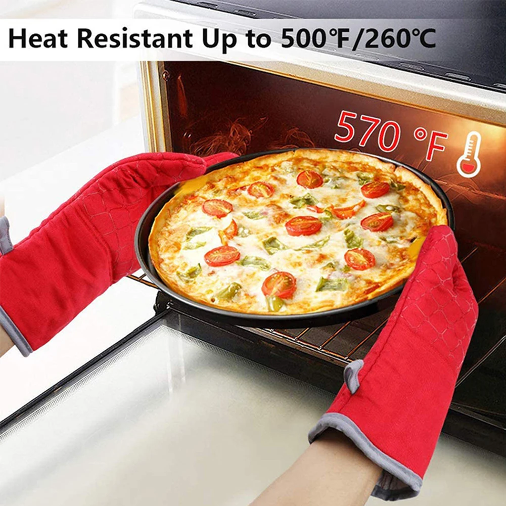 

6Pcs Oven Mitts Set Heat Resistant Non Slip Oven Mitts with Pot Holders for Kitchen, Cooking, Baking, BBQ