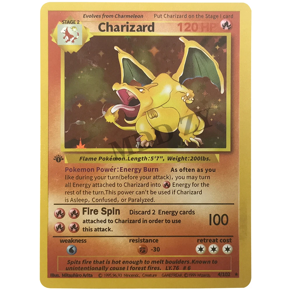 11 Uds primera edici&oacute;n de 1996 Pokemon Flash tarjetas de Charizard Blastoise Venusaur Mewtwo hologr&aacute;fica tarjetas de Pokemon tarjetas de juego de colecci&oacute;n-1