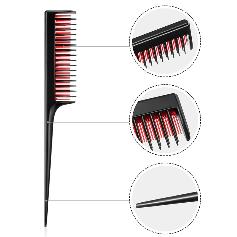 

Plastic Detangling Hair Brush Rat Tail Comb Styling Hairbrush Straight Curly Wet Hair Scalp Massage Brush Portable Hair Comb