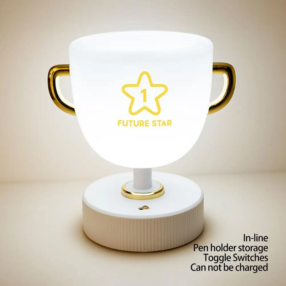 

LED Night Lights Trophy-shaped Pen Holder Table Lamp Desktop Reading and Learning Atmosphere Lamp Household USB Night Light