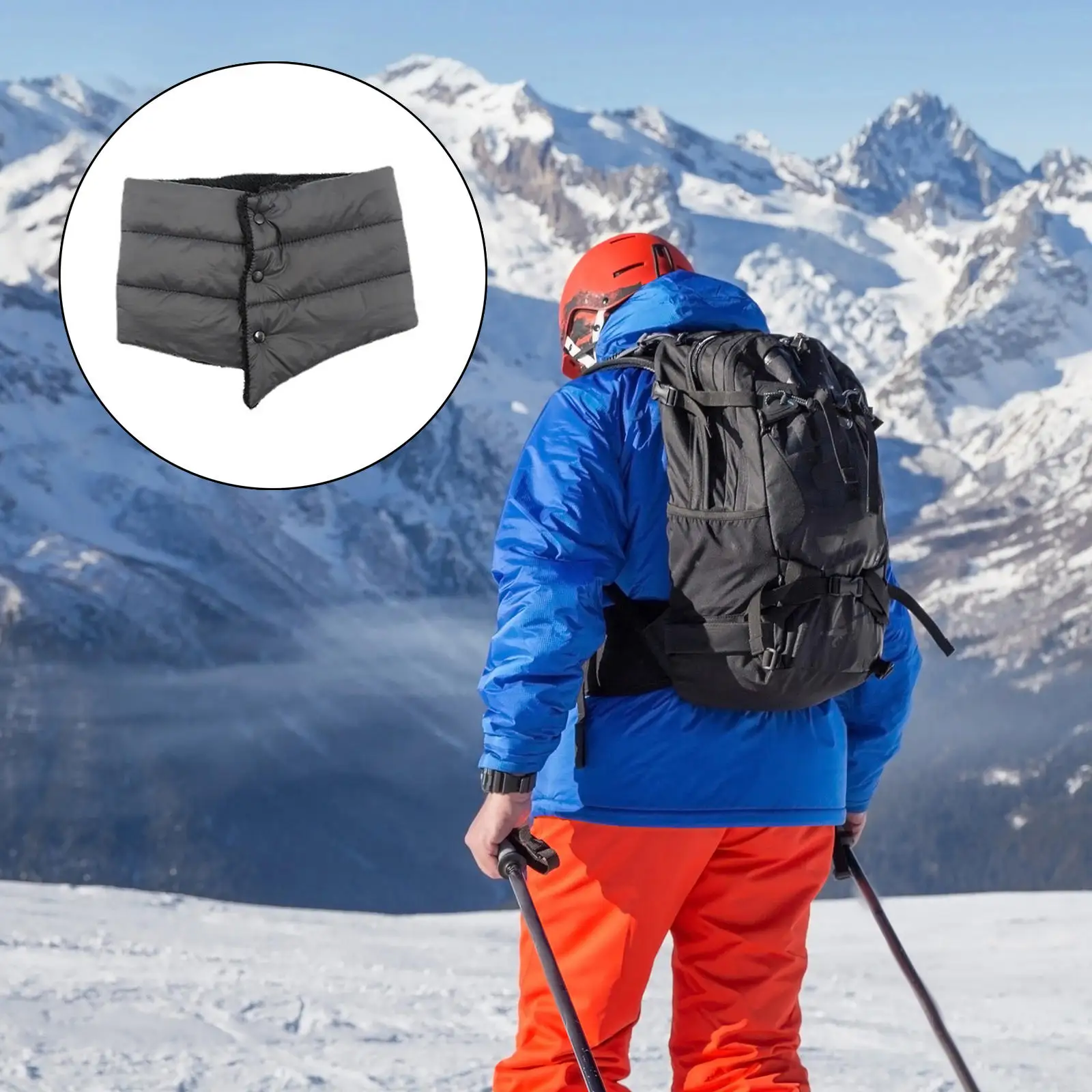 

Solid Winter Scarf Men Warmer Shiny Collar Thermal for Hiking Ski Climbing