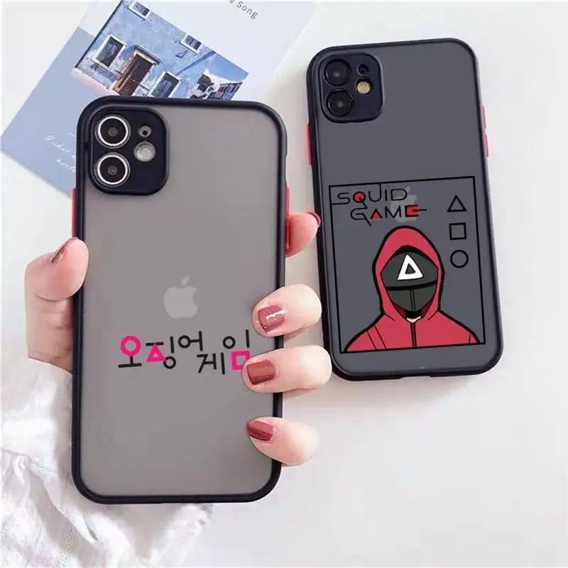 

Squid Game Zhiying 240 067 Phone Case Matte Transparent for iPhone 7 8 11 12 s mini pro X XS XR MAX Plus Clear mobile bag