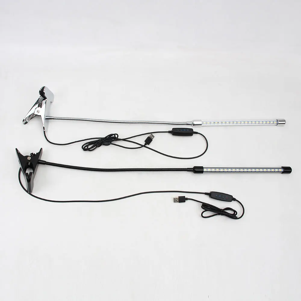 

5W USB book light reading light hose clip light dimmable three-color dimming, can be used for bedside, desk work light