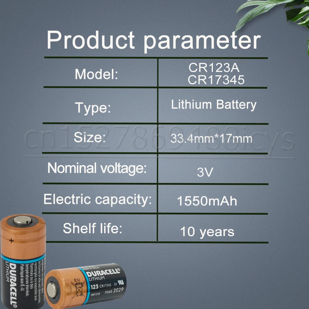 1PCS Original Duracell CR123A 3V Lithium Battery CR123 123A CR17345 DL123A 16340 Dry Primary For Flashlight Camera Meter | Электроника