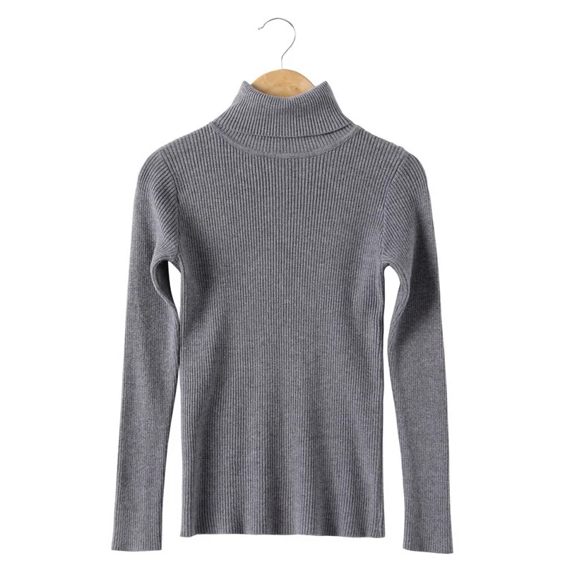 

2021 Autumn Winter Sweater Women Fashion Sliod Color Long Sleeve Pullover Sweater Elegant Slim Fit Turtleneck