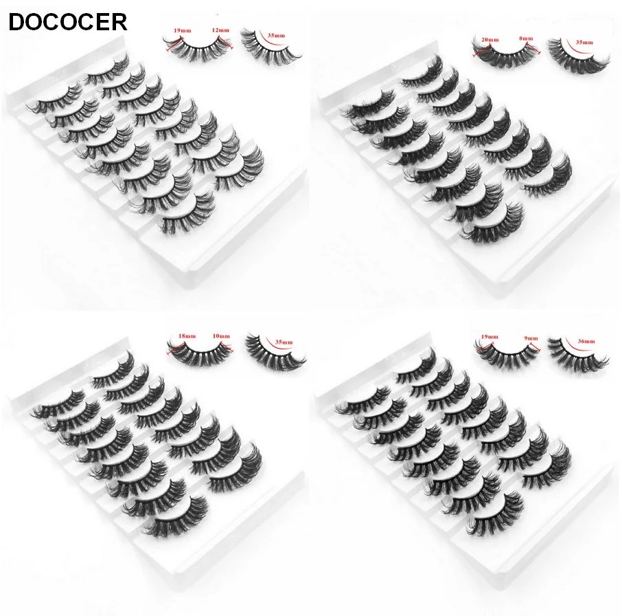 

8pairs 5D Mink Lashes Natural False Eyelashes Dramatic Volume Fake Lashes Makeup Eyelash Extension Silk Eyelashes