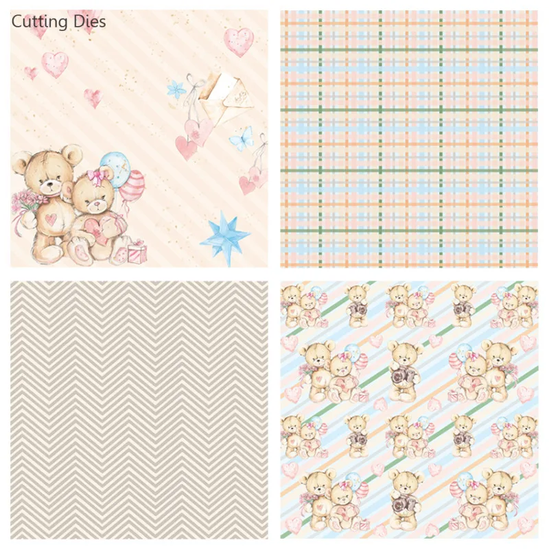 12 листов/партия печатные подушечки для скрапбукинга с медведем бумага