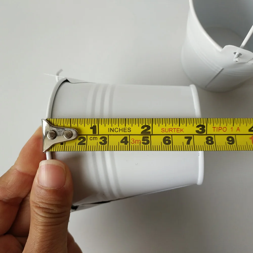 

20Pcs/Lot D7.5*H7.5CM White Tin Pail Mini Planter metal seed buckets decorative pot Succulents Wedding