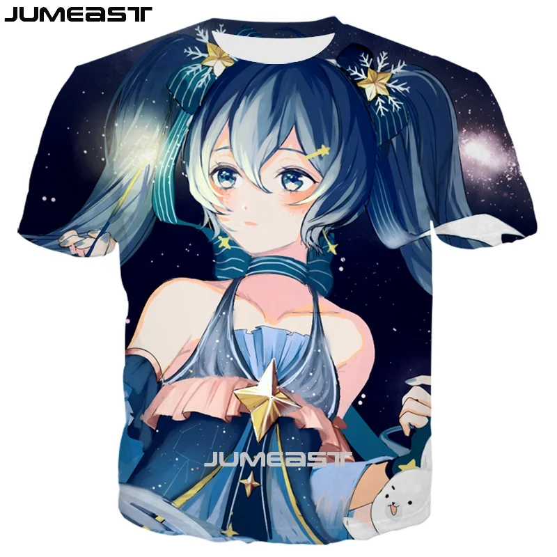 Бренд Jumeast, Мужская/женская футболка с 3D принтом, Аниме Vocaloid Hatsune Miku, короткий рукав, новинка, футболка, спортивный пуловер, летние топы, футболки - Цвет: 24