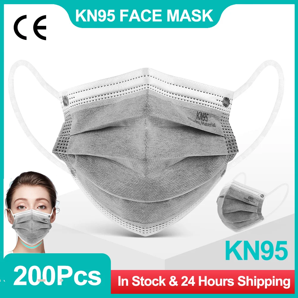 

KN95 Approved Activated Carbon ffp2 mascarillas fpp2 homologadas ffp2mask grey mascara disponable face masks ffp2 masque adults