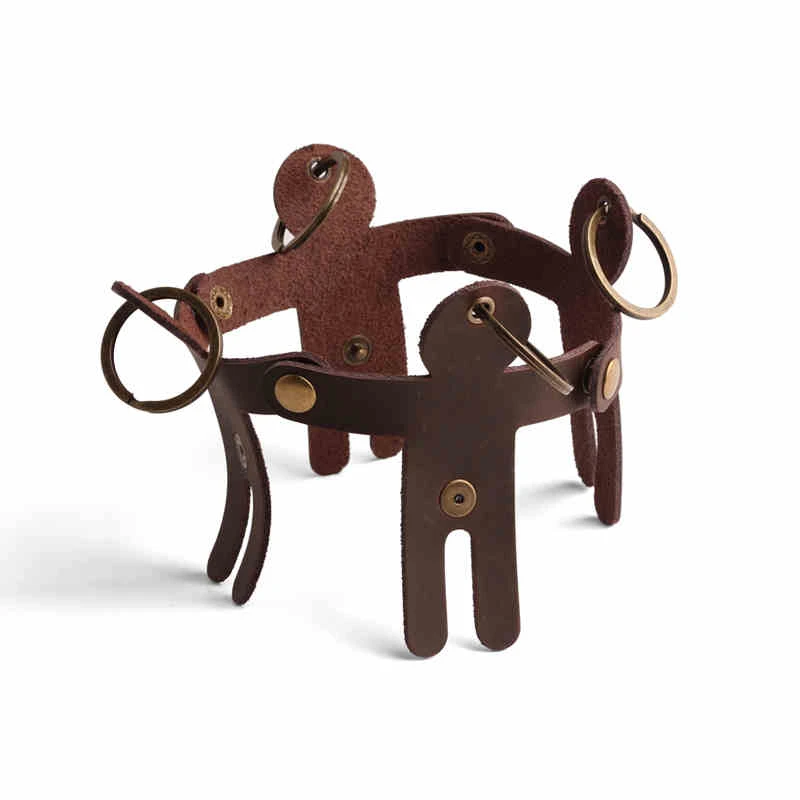 Кожаный брелок для ключей маленьких мальчиков и девочек Висячие ювелирные