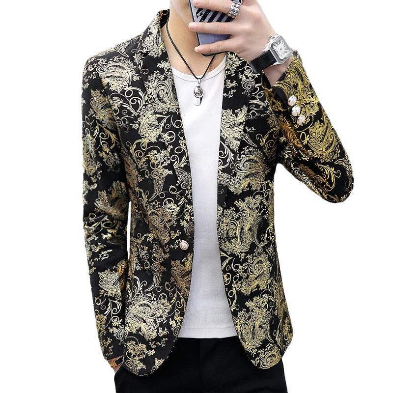 

Fashion Fouth Male Casual Suit 2020 New Unique Design Stitching Blazers Men Slim Fit Jacket