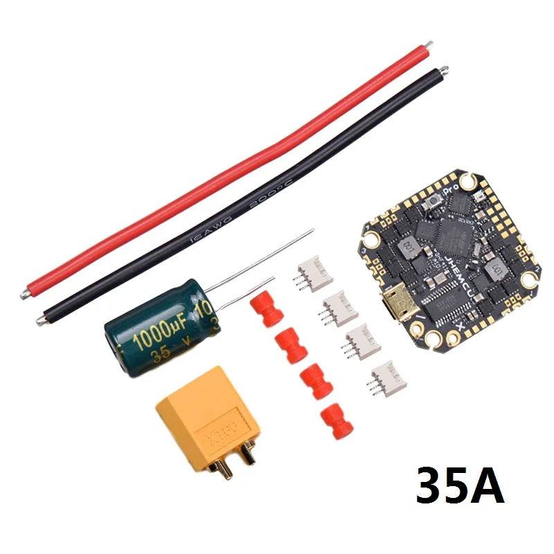 Контроллер полета JHEMCU GHF411AIO Pro F4 OSD встроенный 25A/35A BLheli_S 2 6S 4 в 1 бесщеточный ESC для