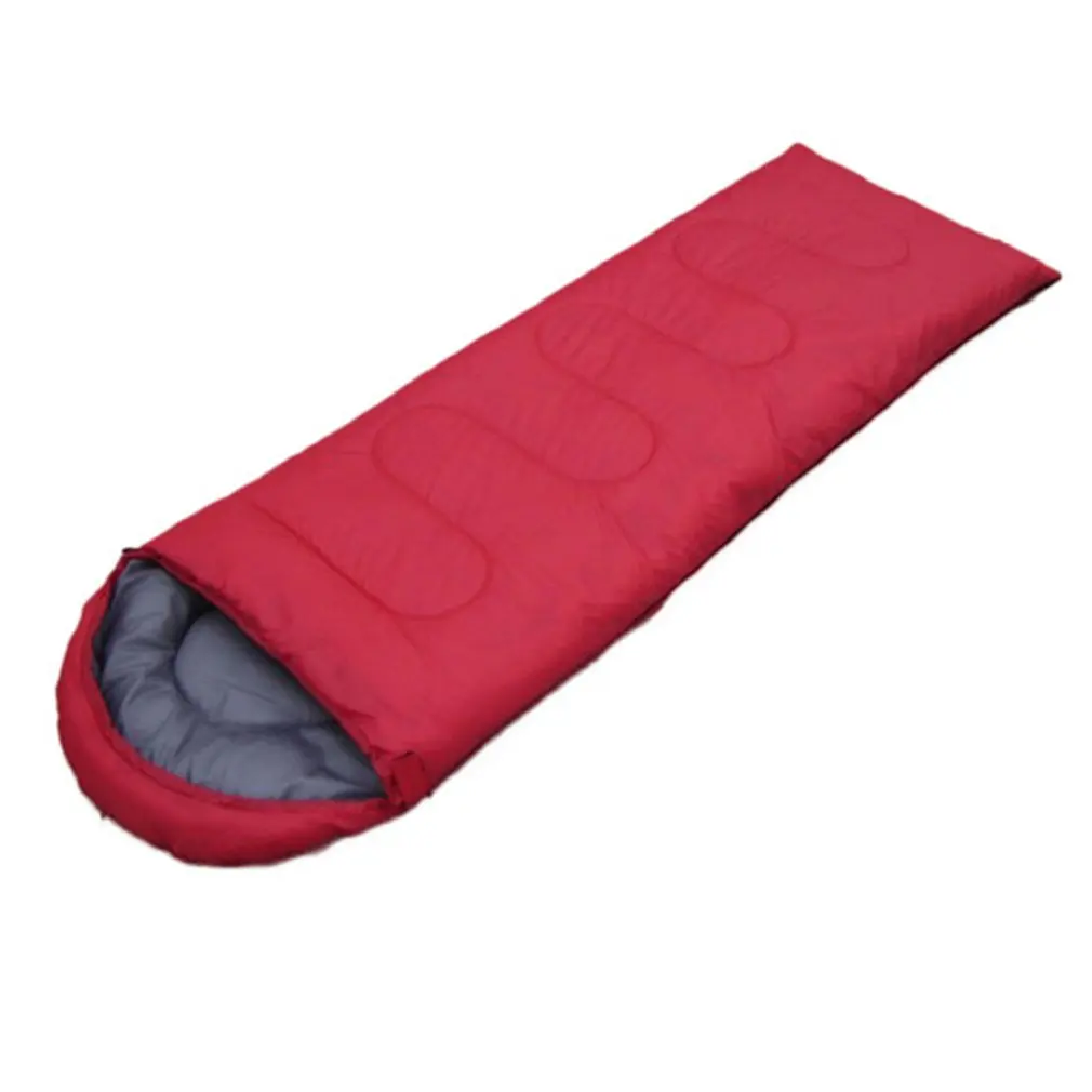 

Envelope Outdoor Camping Adult Sleeping Bag Portable Ultra Light Waterproof Travel Hiking Sleeping Bag With Cap drop shipping