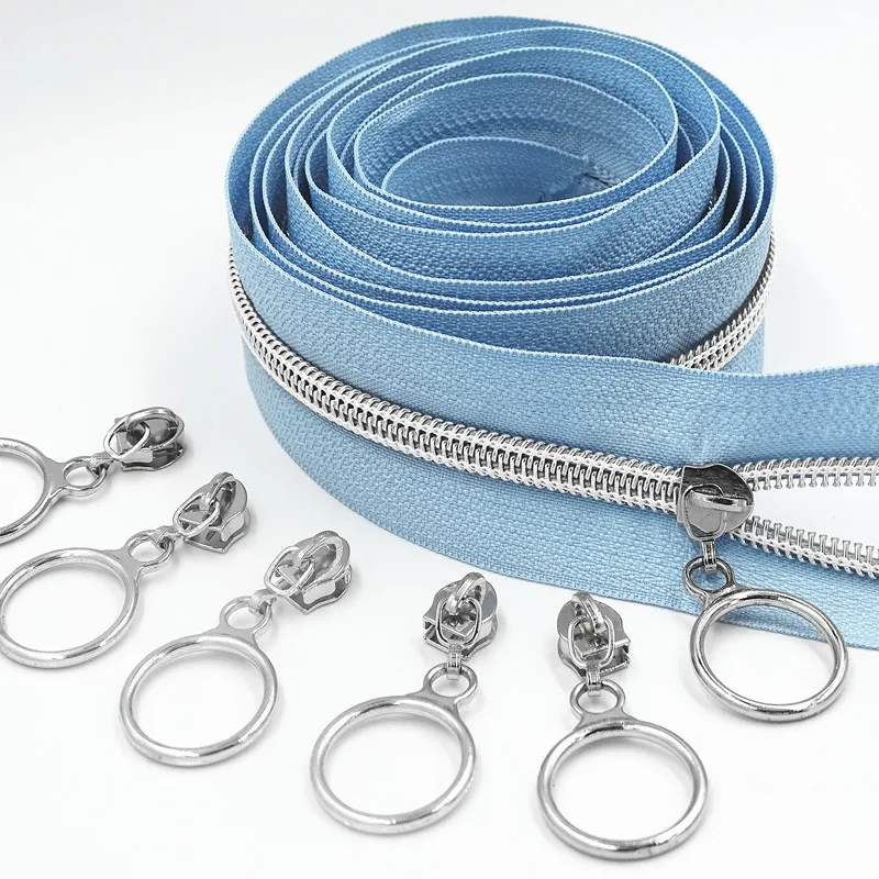 5 # золотистого и серебряного цвета слайдеры зуб Навальный нейлон молния катушка