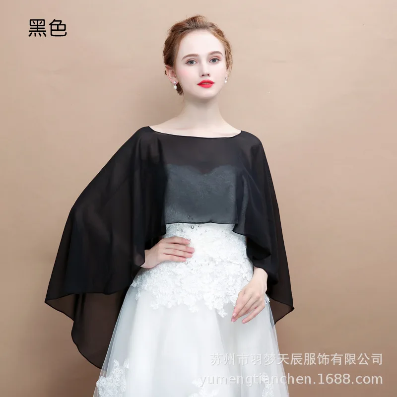 Вверх. Sky Длинный Шифоновый Плащ шаль Свадебная куртка женская Болеро