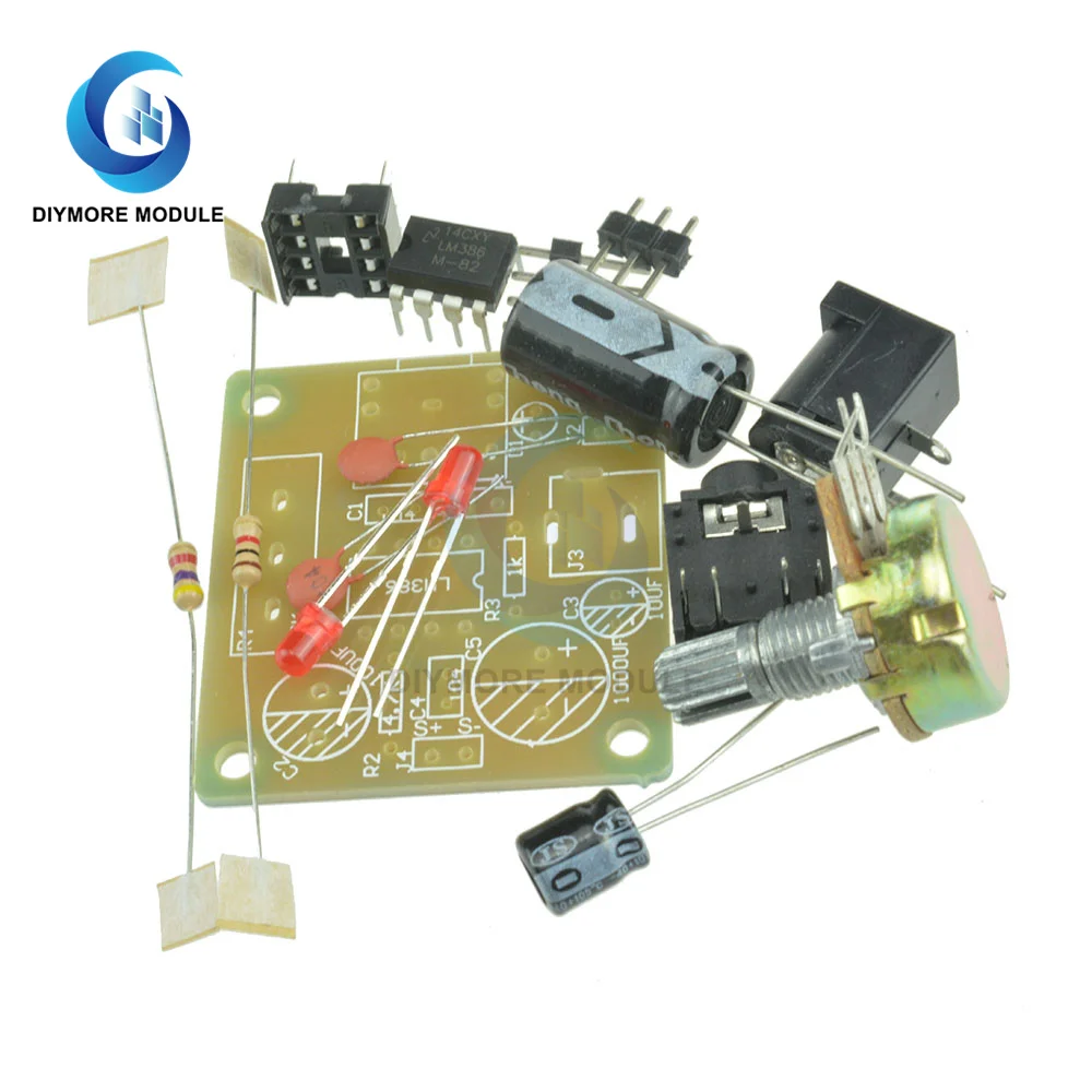 LM386 Mini Audio Amplifier DIY Kit 3.5mm 3V-12V Power Amplifier Suite Trousse Amplificador Module Board Beyond TDA2030